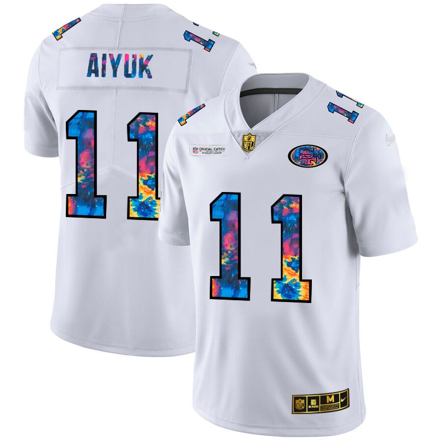Men's San Francisco 49ers #11 Brandon Aiyuk White 2020 Crucial Catch Limited Stitched NFL Jersey